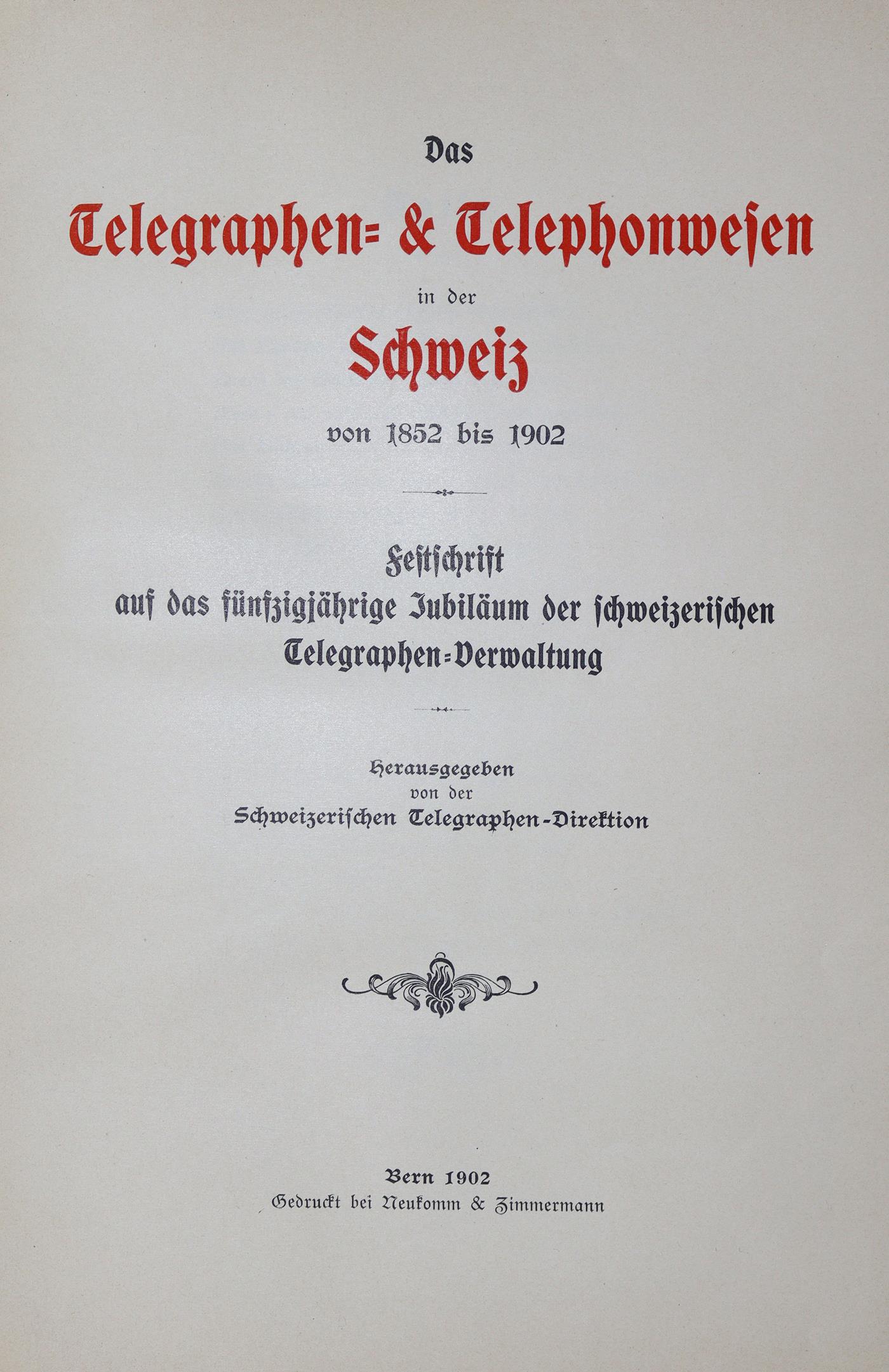 Telegraphen- & Telephonwesen in der Schweiz, Das, | Bild Nr.1