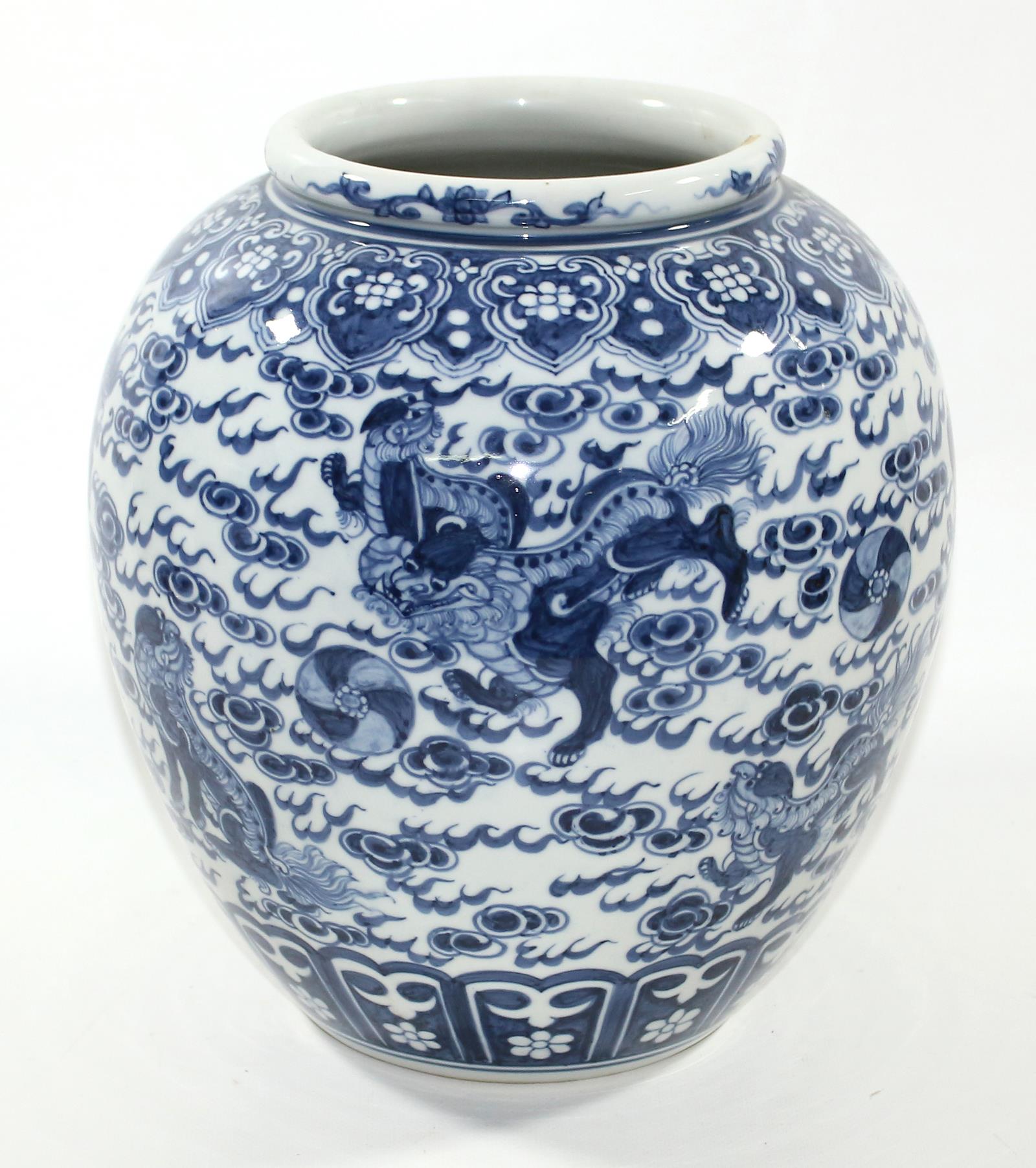 China Vase mit Fo-Hunden. | Bild Nr.1