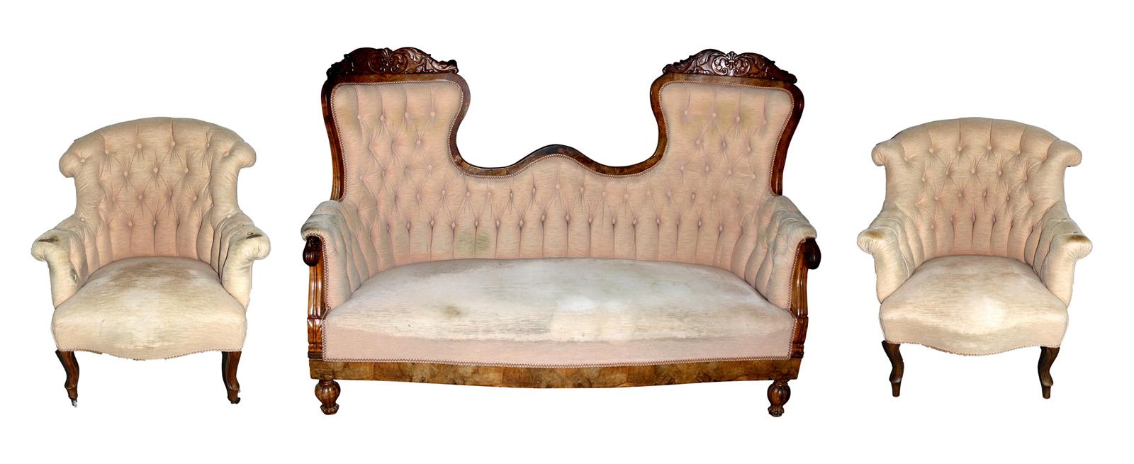 Barocksofa u. 2 Sessel. | Bild Nr.1