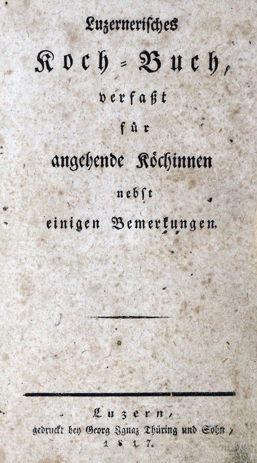 Luzernerisches Koch-Buch, | Bild Nr.1