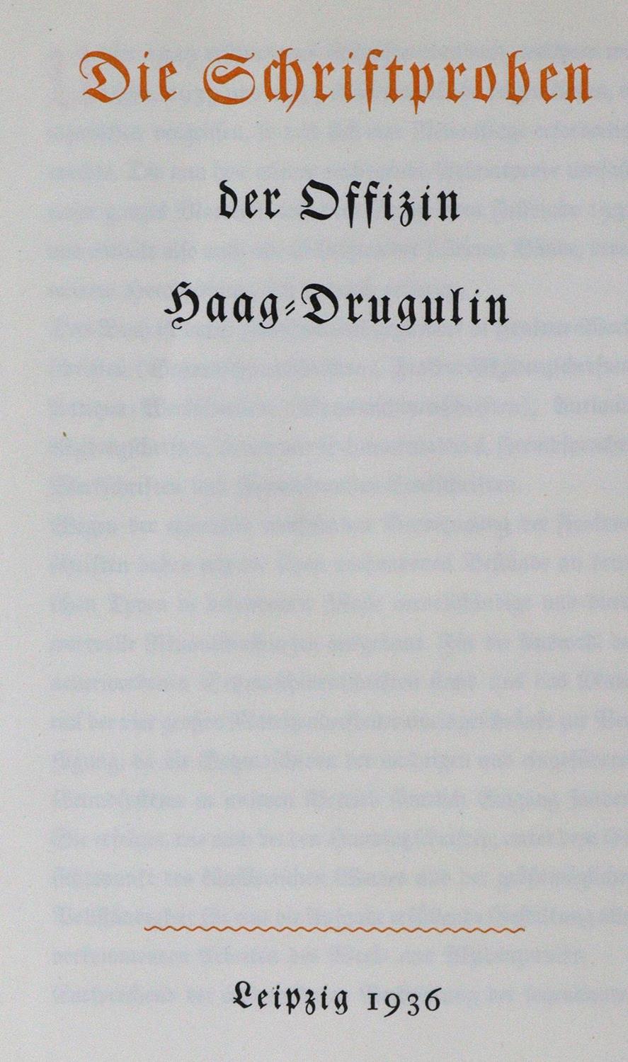 Schriftproben der Offizin Haag-Drugulin, Die. | Bild Nr.1