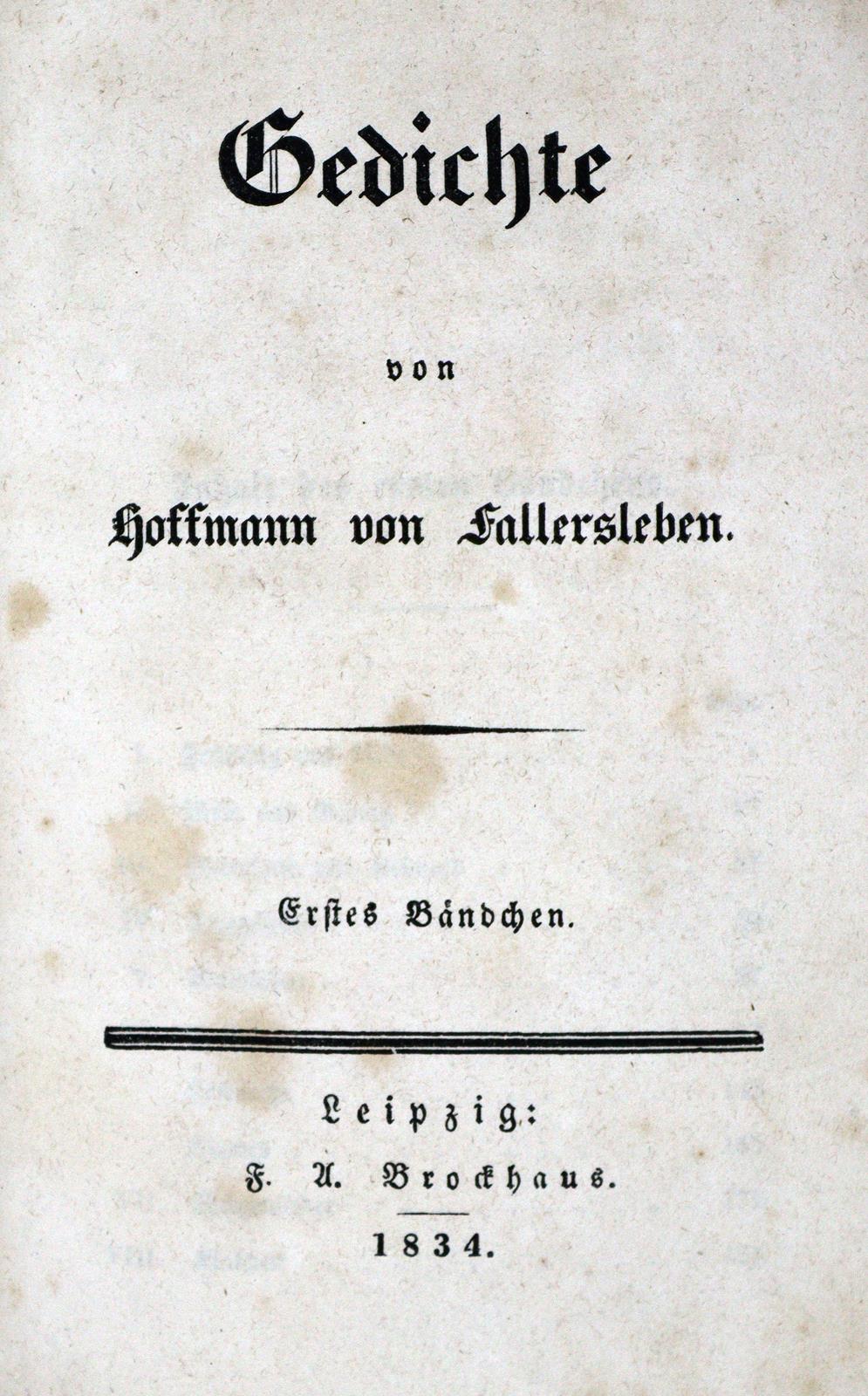 Hoffmann von Fallersleben,(A.H.). | Bild Nr.1