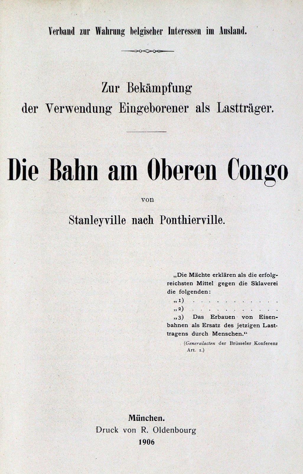 Bahn am oberen Congo, Die, | Bild Nr.1