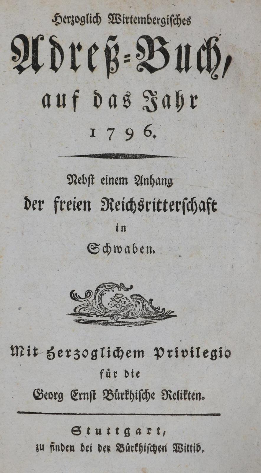 Herzogl. Wirtembergisches Adreß-Buch, | Bild Nr.1