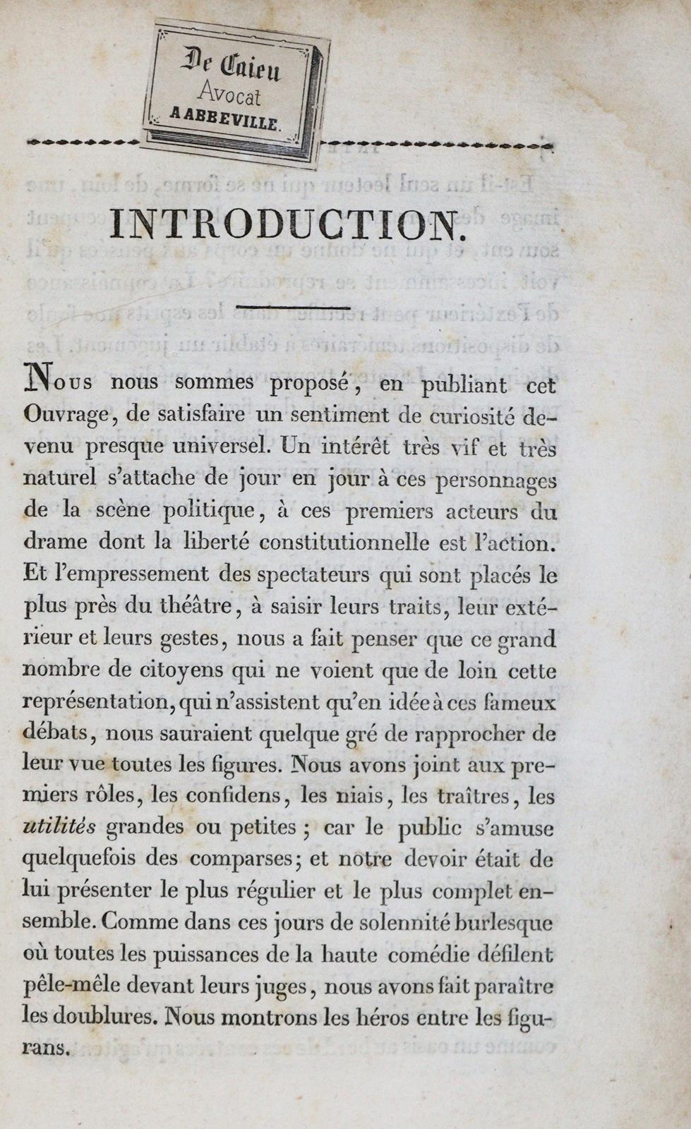 Biographie Pittoresque des Deputes. | Bild Nr.1