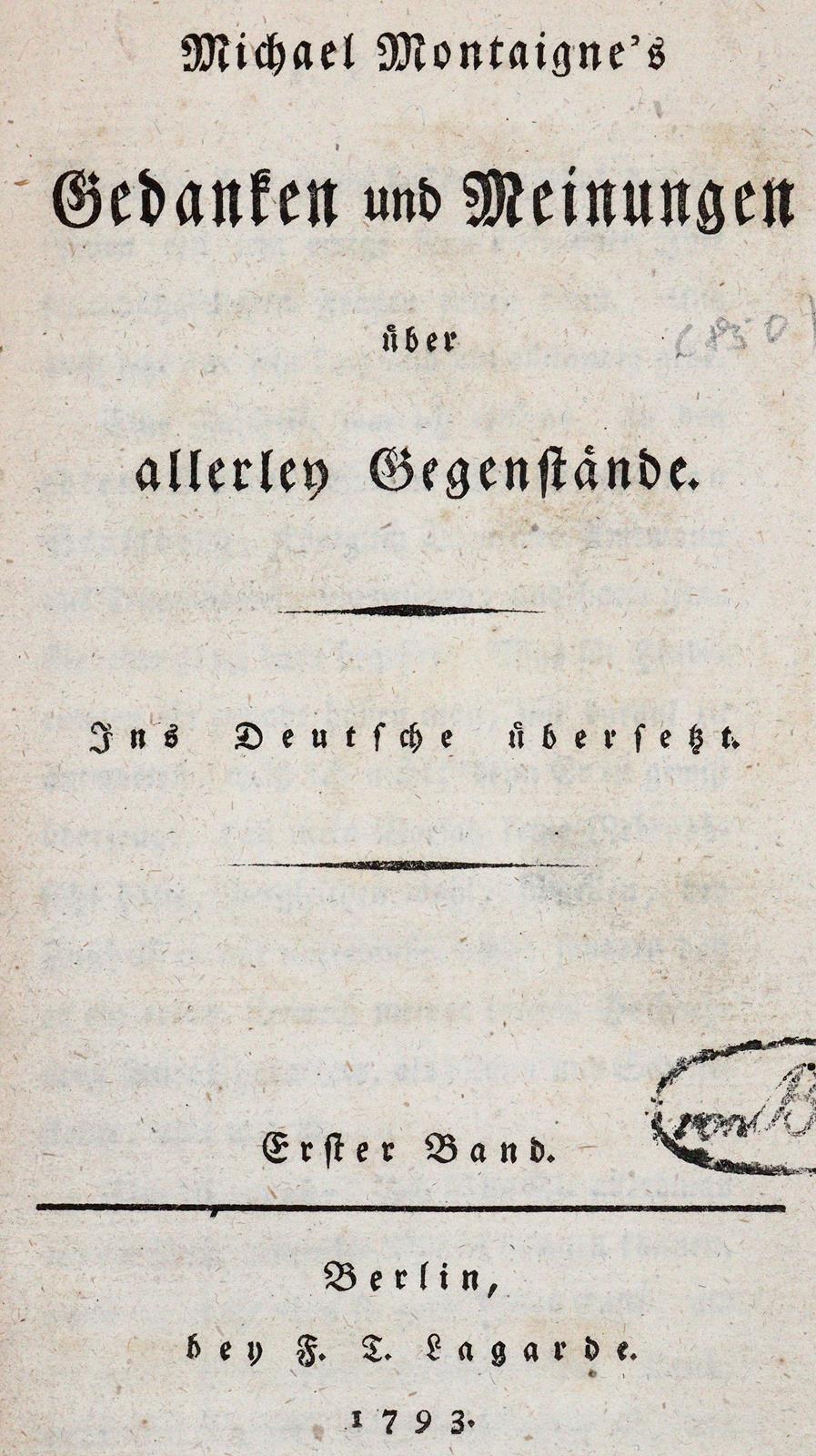 Montaigne,M.de. | Bild Nr.1