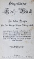 Siegerländer Koch-Buch.