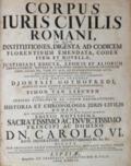 Corpus juris civilis Romani,